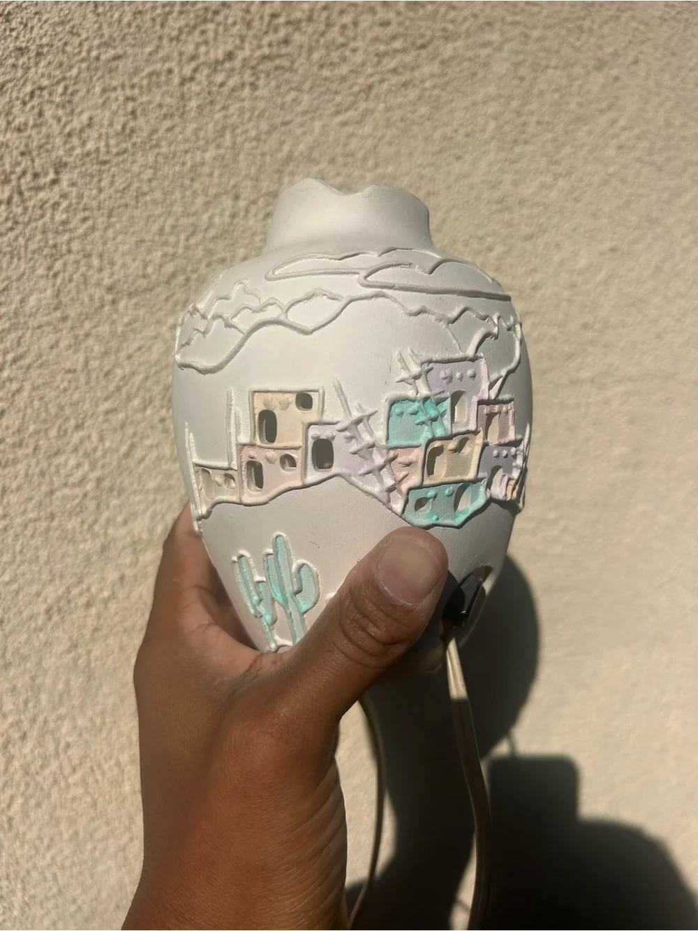 Vintage 1989 Shadrak Ceramic Pueblo Nightlight Lamp Southwestern Adobe House